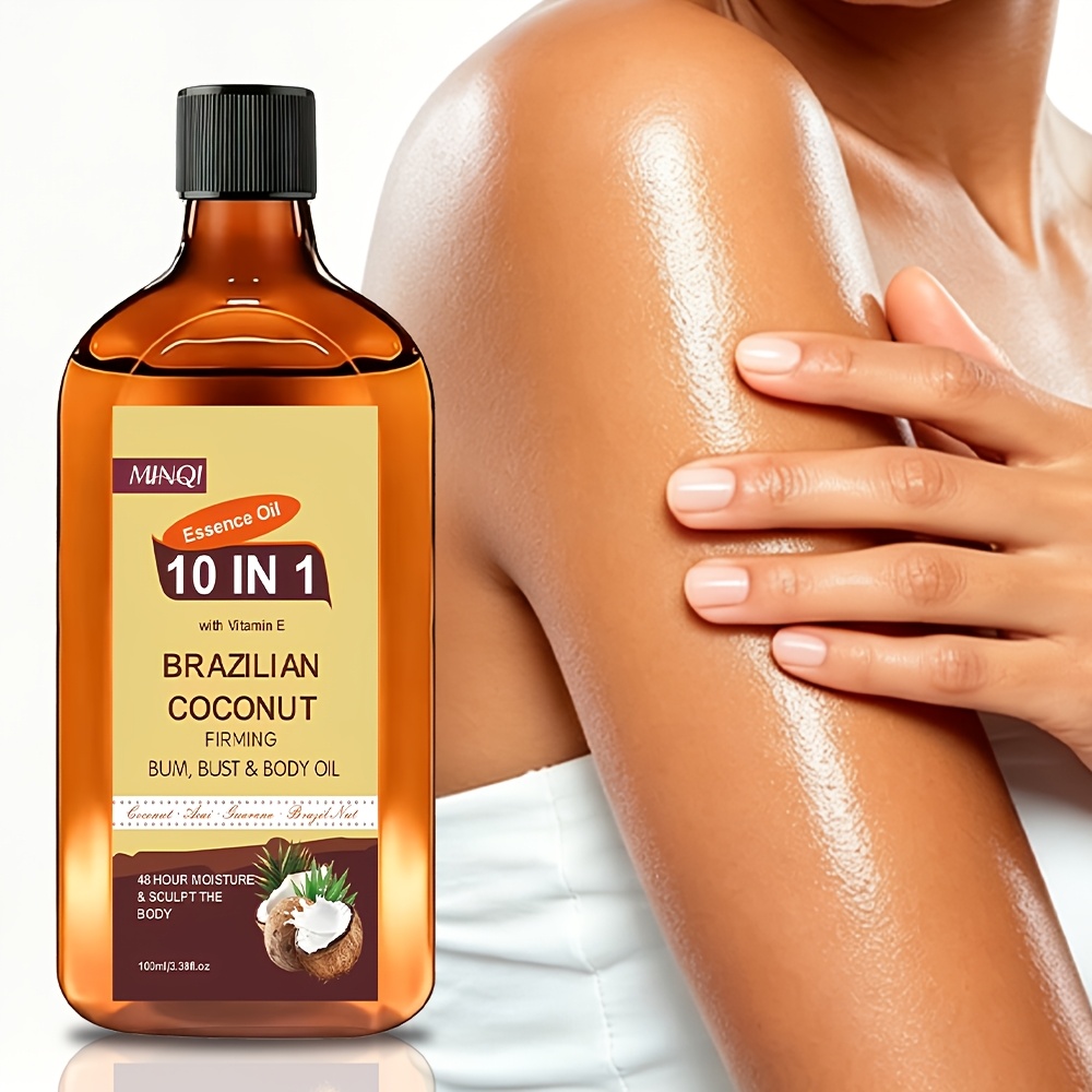 Image of 100ml Coconut Oil Firming Massage Oil, Formulated With Coconut Oil, Absorbs In 3 Seconds For , Lifts And Tightens The Skin, Hydrates The Skin, Uses For Moisturizing, The Of