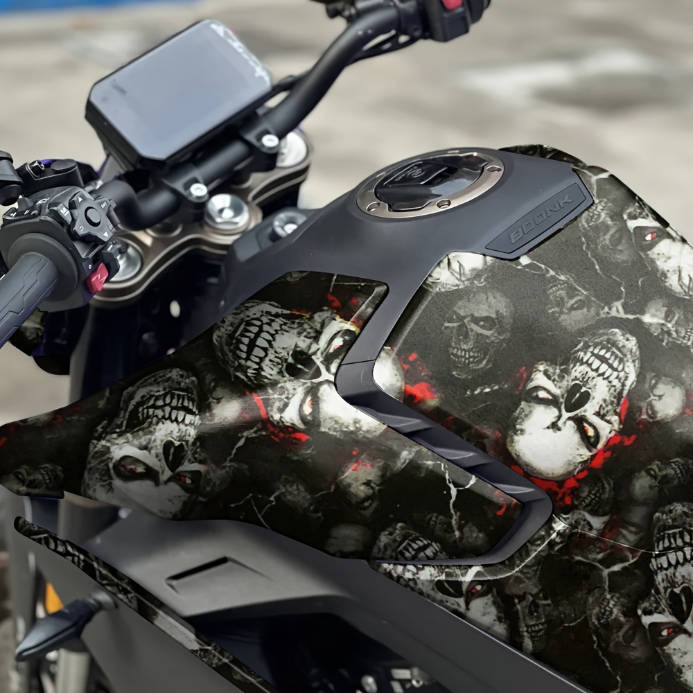 Bike Skull Vinyl Wrap Motorcycle FGD Motorcycle Gas Tank Sweeping