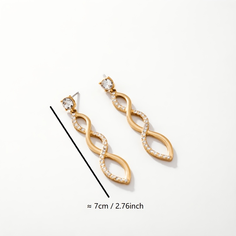 Women's Wave-Patterned Synthetic Zirconia Earrings, Stylish Gift