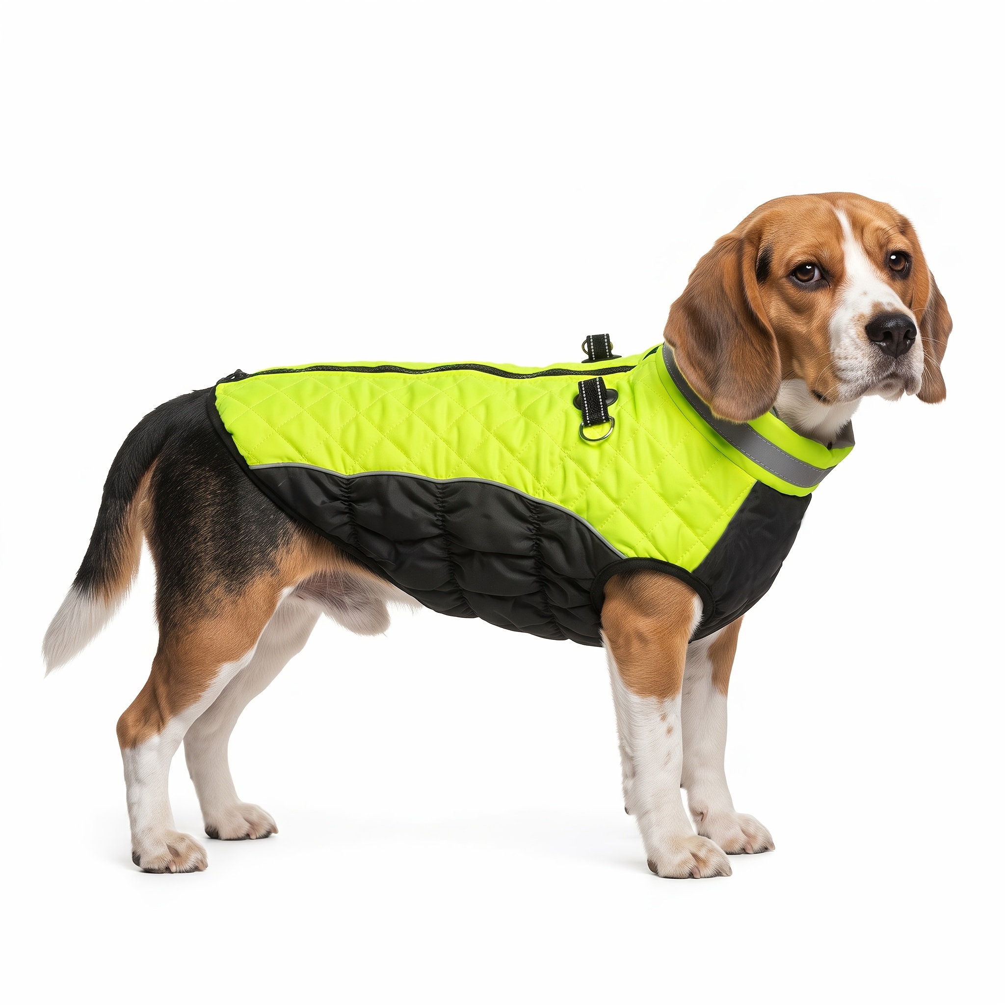 TEMU Winter Warm Dog Jacket For Small Medium Large Dogs - Thickened Padded Coat With Reflective Safety Zipper Closure, Machine Washable Suitable For