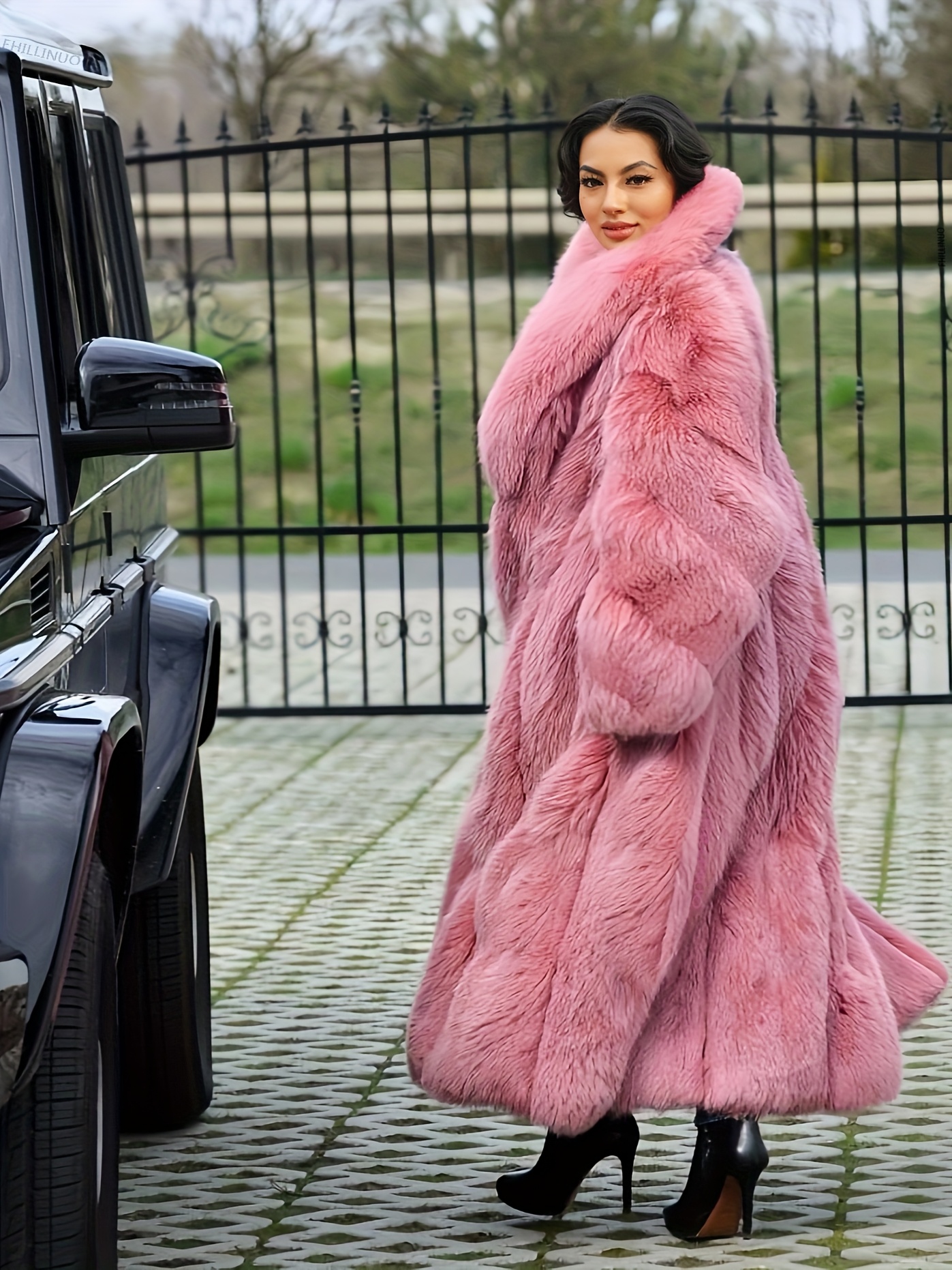 Orient Express Express Faux Fur Coat Pink Plush Winter Coats