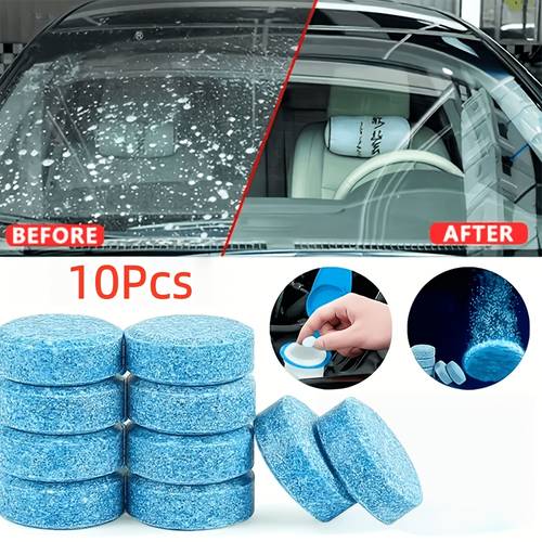 10pcs/60pcs/80Pcspcs Cleaning Agents Car Glass Water Concentrated Rainwater Solid Effervescent Tablets Degreasing Cleaner All Seasons
