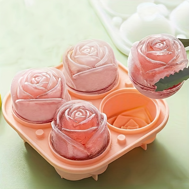 

Silicone Rose-shaped Ice Cube Mold, Multifunctional Chocolate, Jelly, Ice Cube Tray, Rv Party Kitchen Refrigerator Supplies, For Bakery