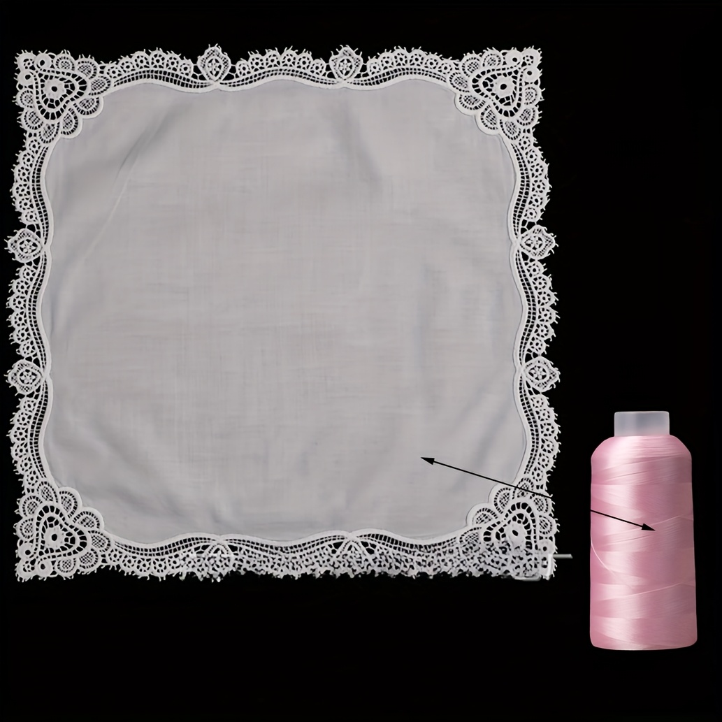 TEMU Personalized Embroidered Wedding Handkerchief - Custom Bridal Gift With Message, Delicate Lace Trim, Lightweight & Hand Washable For Weddings,