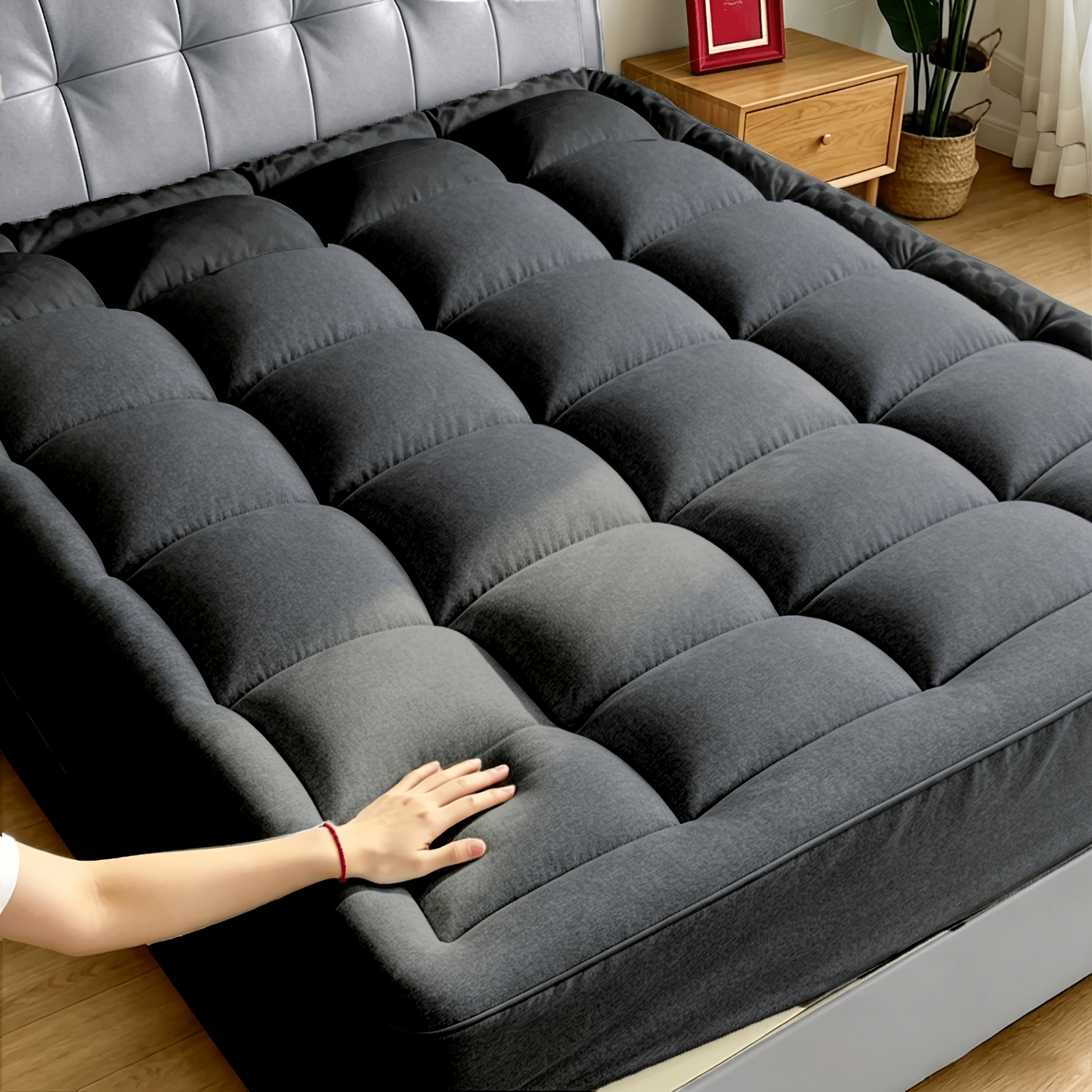 TEMU 1 protège-matelas, respirant, rafraîchissant, housse de protection de matelas, protège-matelas à poche profonde, idéal pour chambre à coucher,