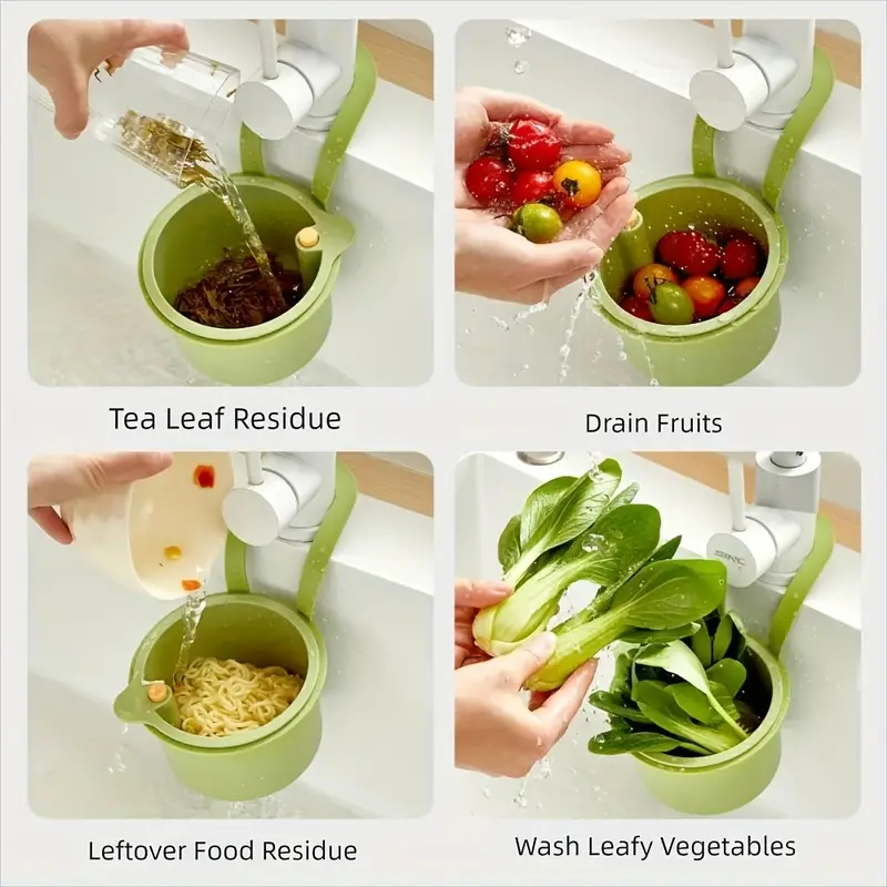 1pc hanging sink drain basket removable   with easy clean durable plastic space saving design for kitchen bathroom sturdy construction Product details 3