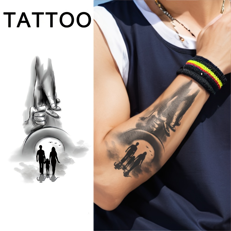Holding Your Hand, Temporary Tattoo Sticker, Herbal Semi-permanent Waterproof And Long-lasting Non-reflective Men And Women Fake Tattoo, Suitable For , Back Of Hands