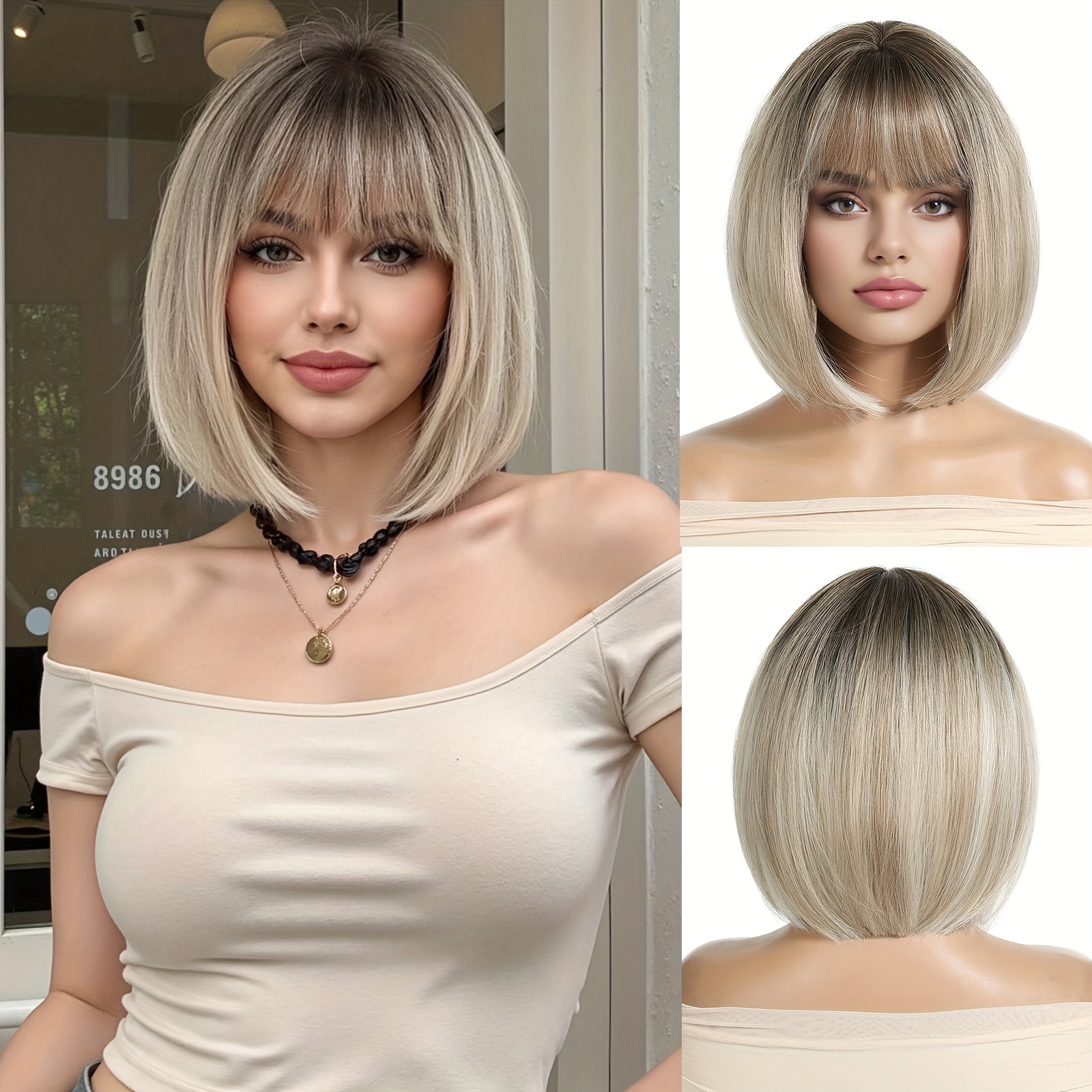 Perruque Bob Blonde - Femme, Neuf Avec étiquettes