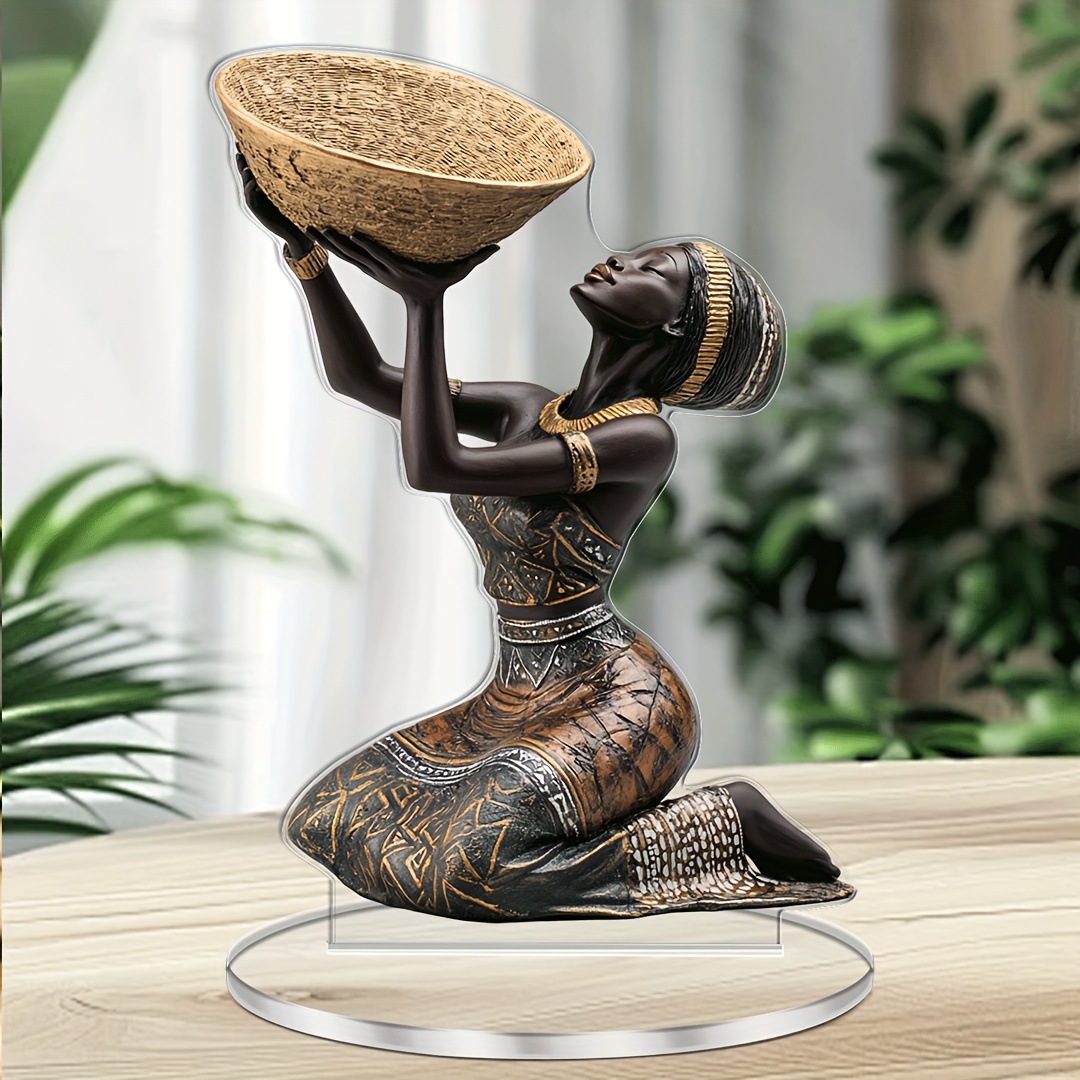 african woman acrylic tabletop decorative figure art inspirational theme multipurpose use acrylic material tabletop mounting decor collectible ideal gift for christmas details 0