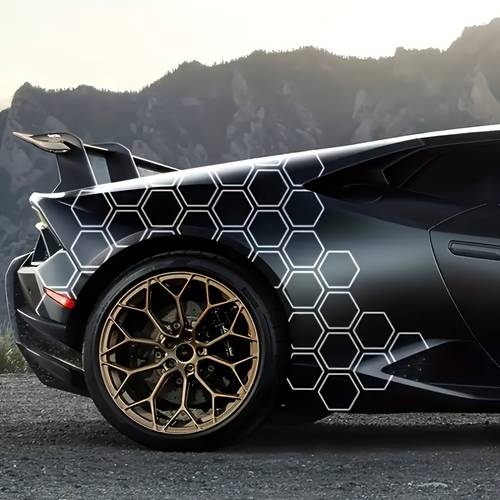 20pcs hexagonal grid diy side honeycomb rear decal car sticker