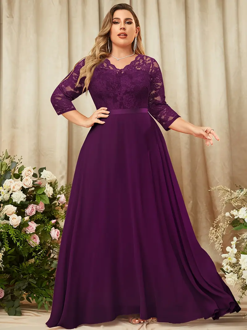 plus size purple bridesmaid dresses Plus Size Purple Bridesmaid Dresses Detachable puffy long sleeves Lavender / Customization
