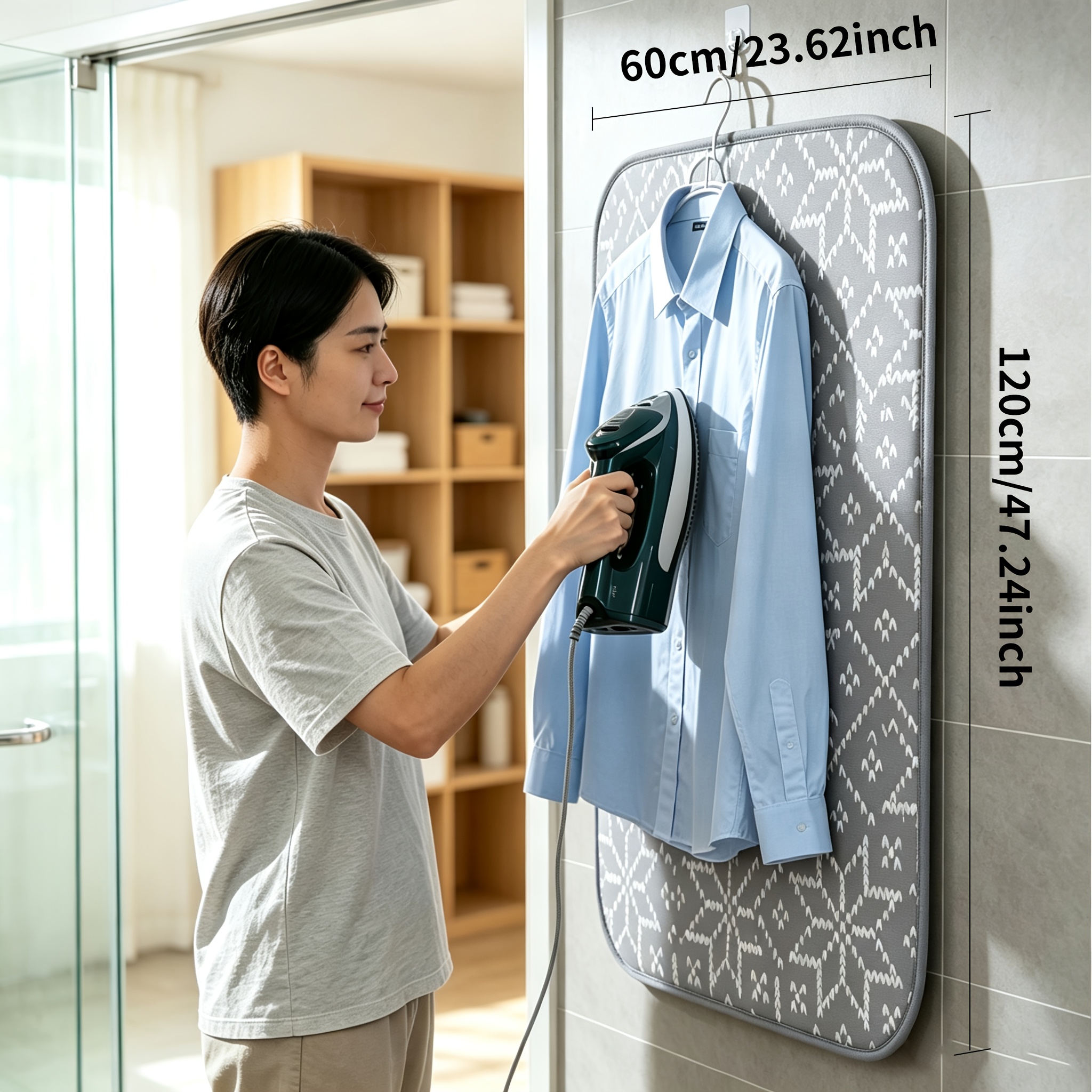 TEMU Portable Foldable Ironing Pad With Hanging & Flat Suitable For Home & Travel - Space-saving Lanyard Design, Hanging/ironing Board For Clothes