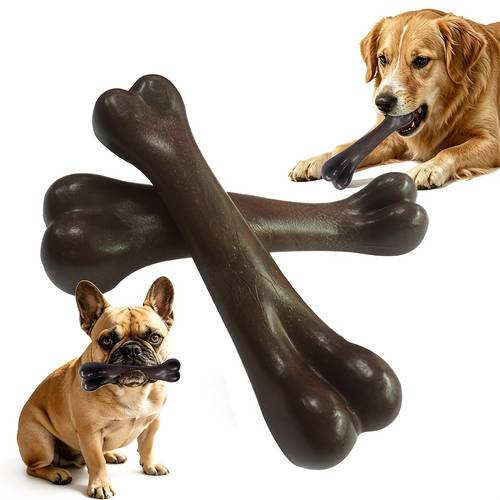 2pcs indestructible puppy chew beef flavor for dental chewers heavy duty polypropylene dog chew toy in bone shape for large medium small dogs bully breeds durable puppy teething wear resistant