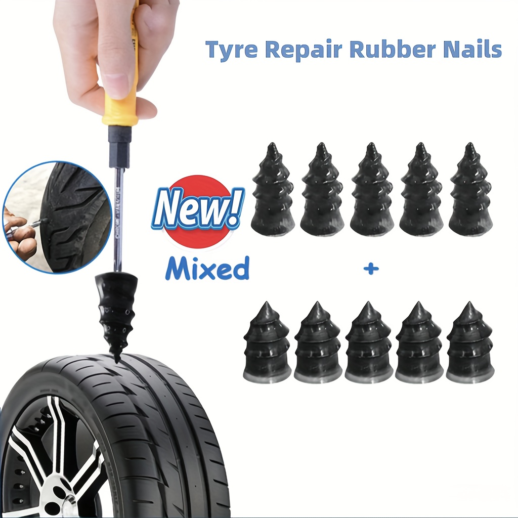 

Tire Repair Kit - Rubber Nails & Screws For Car, Motorcycle, Bicycle Puncture Fix