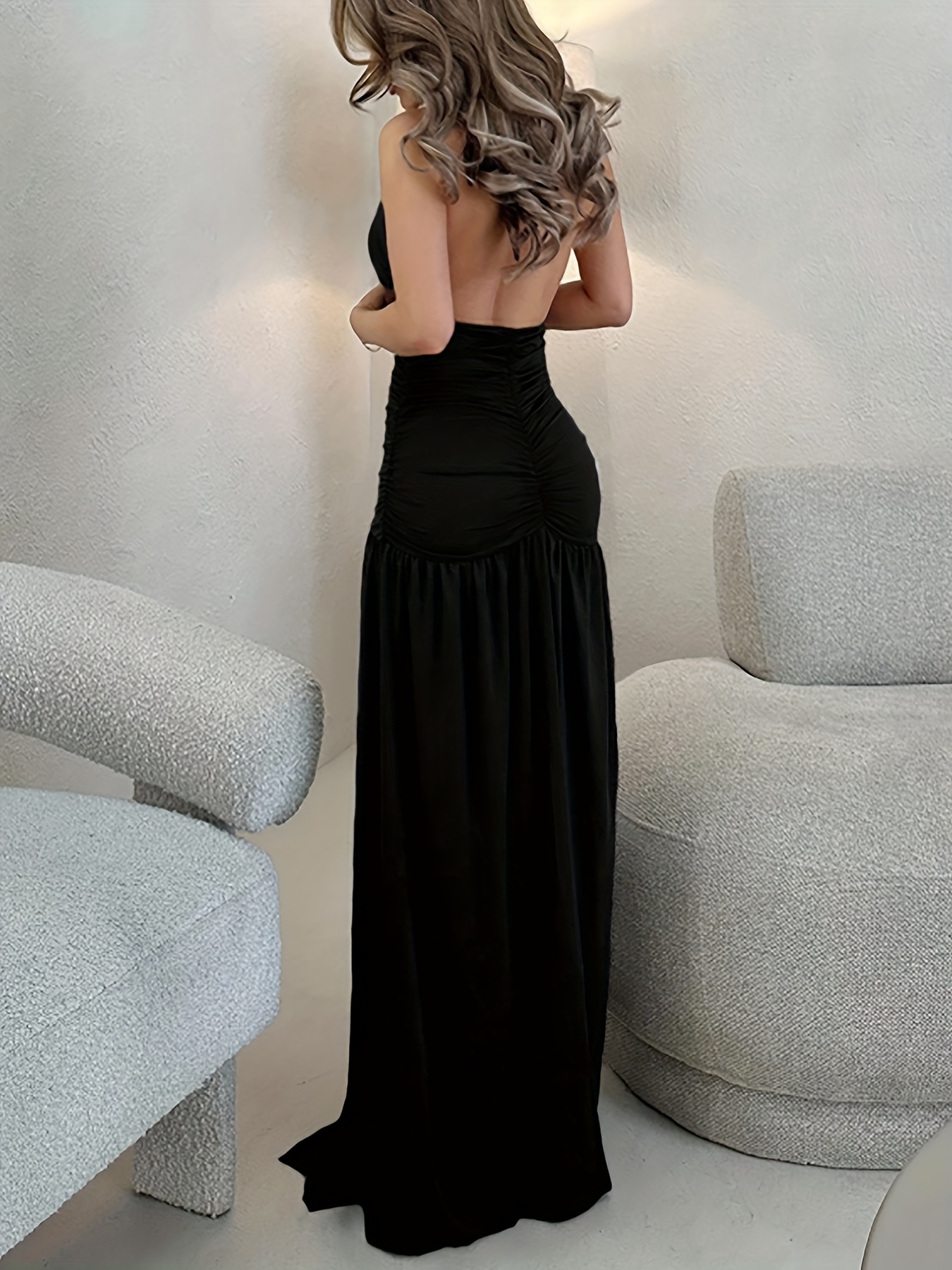 striped backless dress Deep V Neck Scoop Sleeves Backless Mermaid Wedding Dress with Shaped T –  SheerGirl main image 1