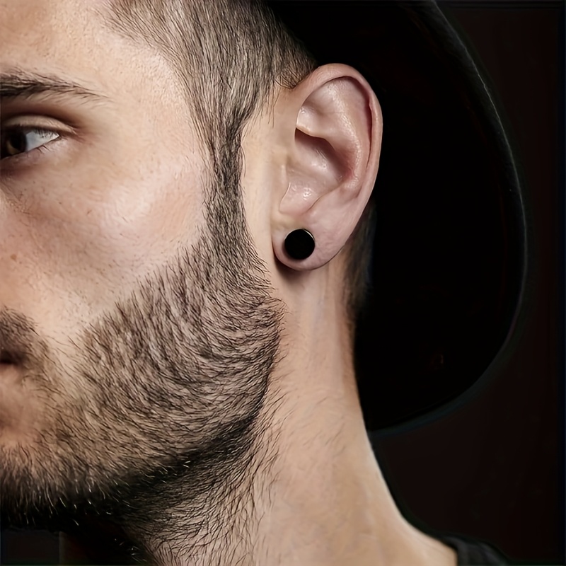 3 Pairs Magnetic Earrings for Men - 304 Stainless Steel Allergy-Free and Hypoallergenic Non-Piercing Earrings - Non-Piercing Cross Studs Earrings Set for Unisex