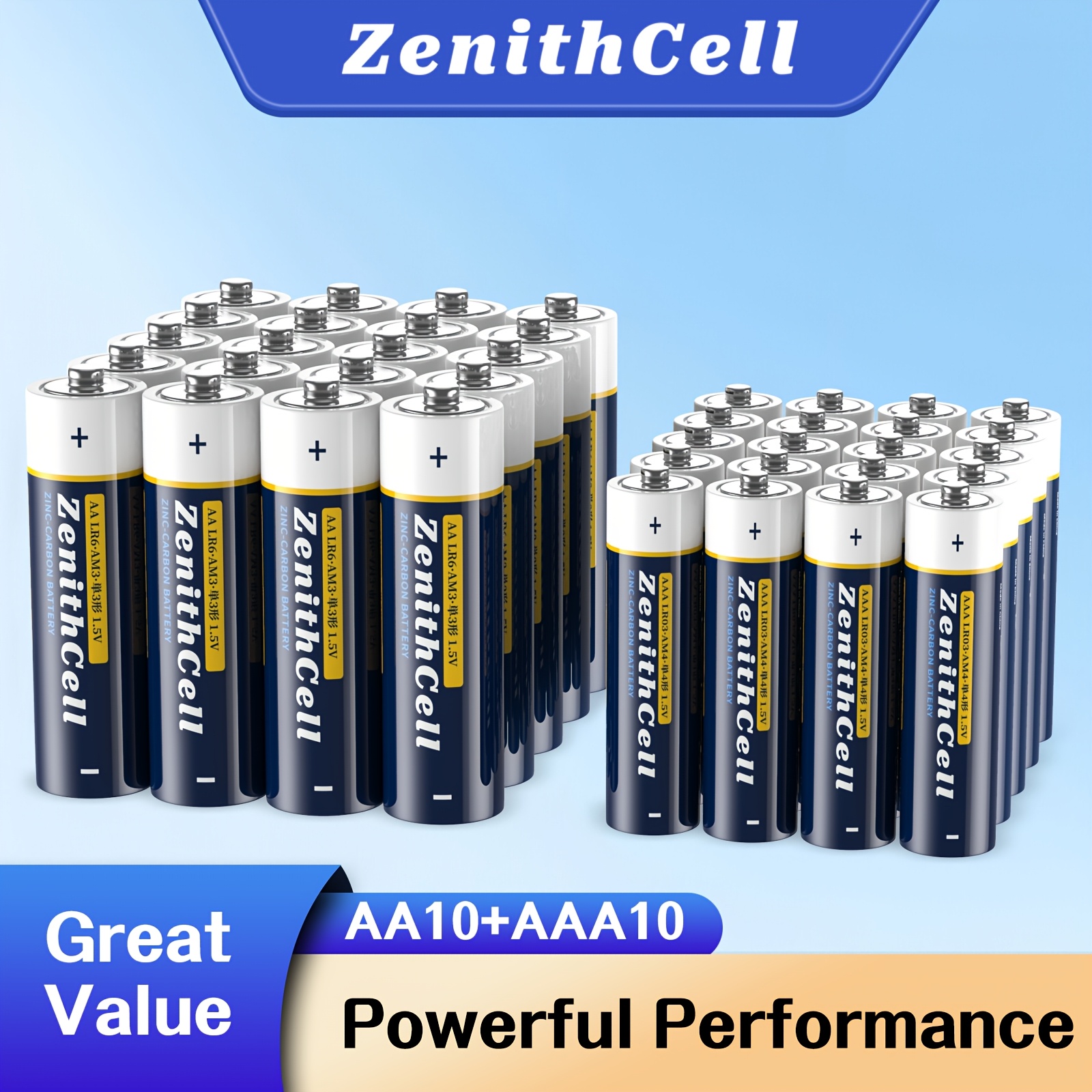 TEMU 10 Aa  10 Aaa Pack Batteries 15v 5year  Suitable For Calculators Flashlights Small Fans And Electronic Devices