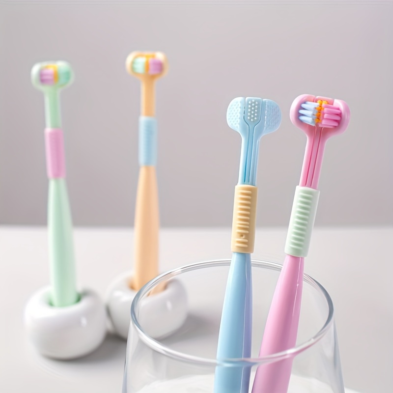 4pcs 3-Sided Soft Bristle Toothbrushes