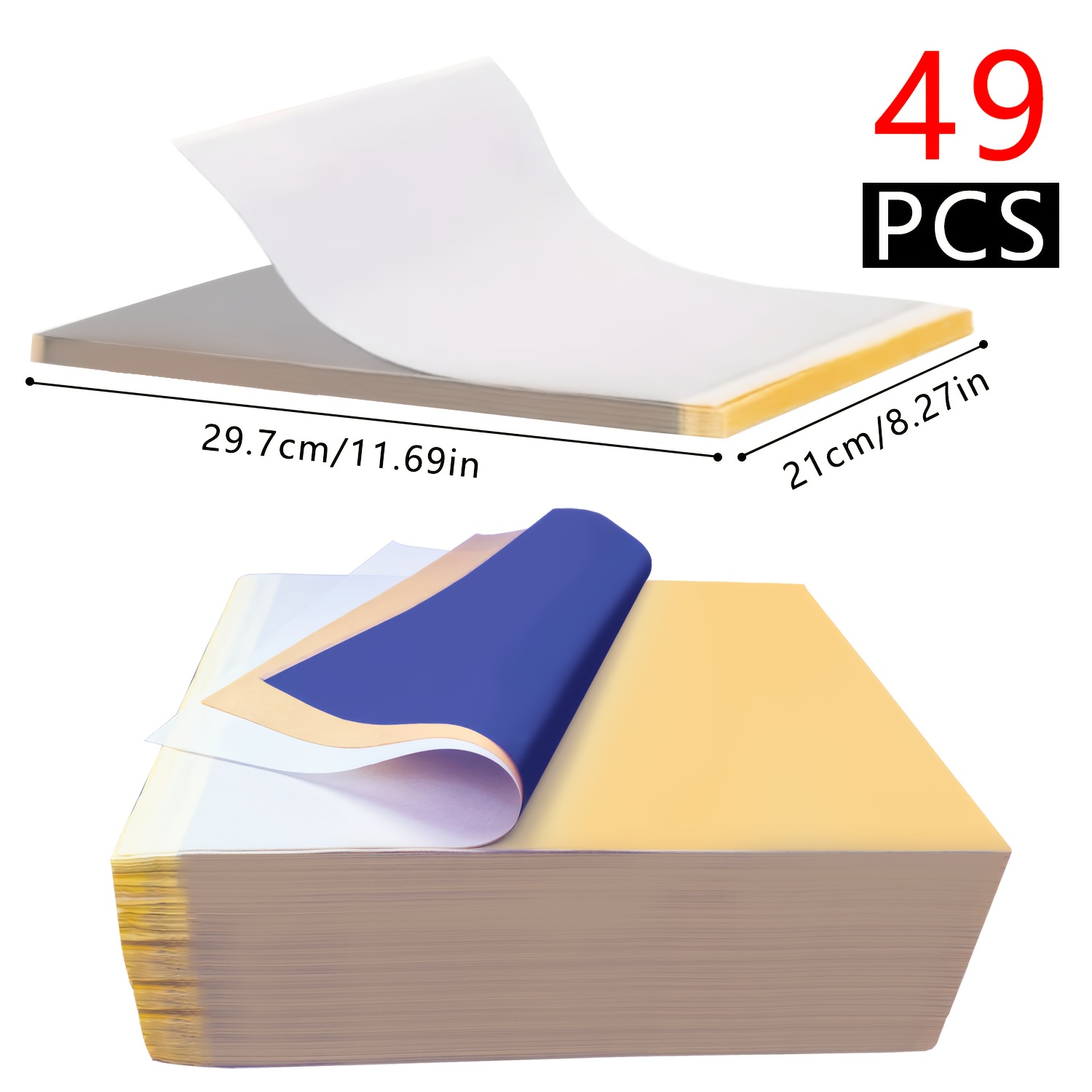 E-shop 4-lagige A4 Tattoo Transferpapiere, 49 Stück/99 Stück, geeignet für Anfänger und Tattoo-Künstler - Hochwertige Tattoo Zubehör, sehr gut geeignet