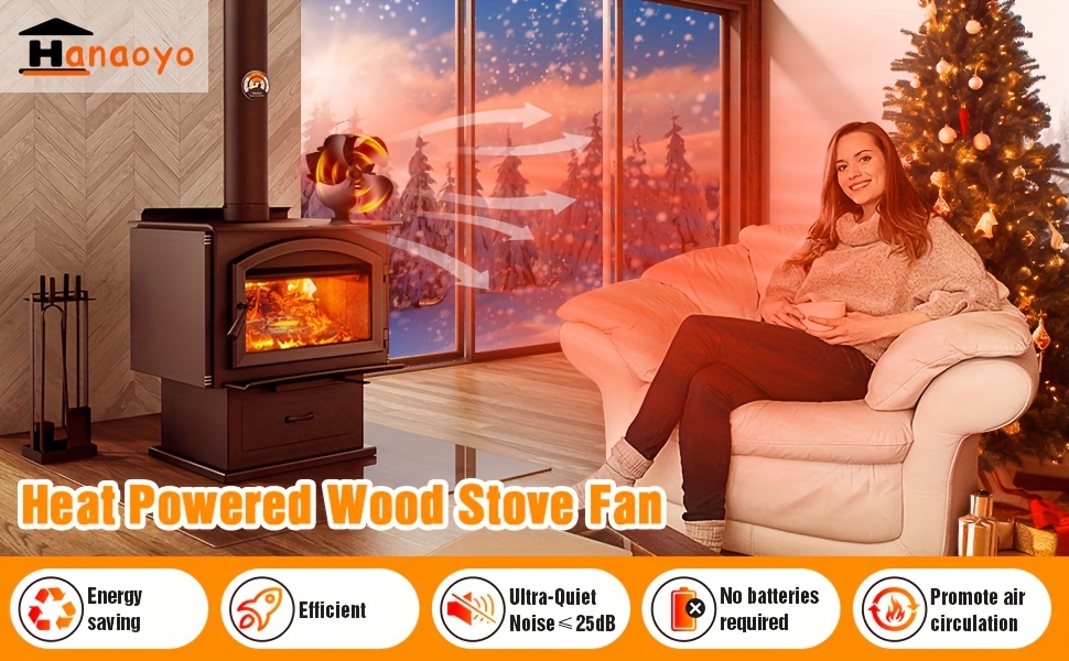 high speed aluminum wood stove fan with   design bracket heat powered non electric for buddy heater fireplace pellet wood burning stoves   camping picnics details 0