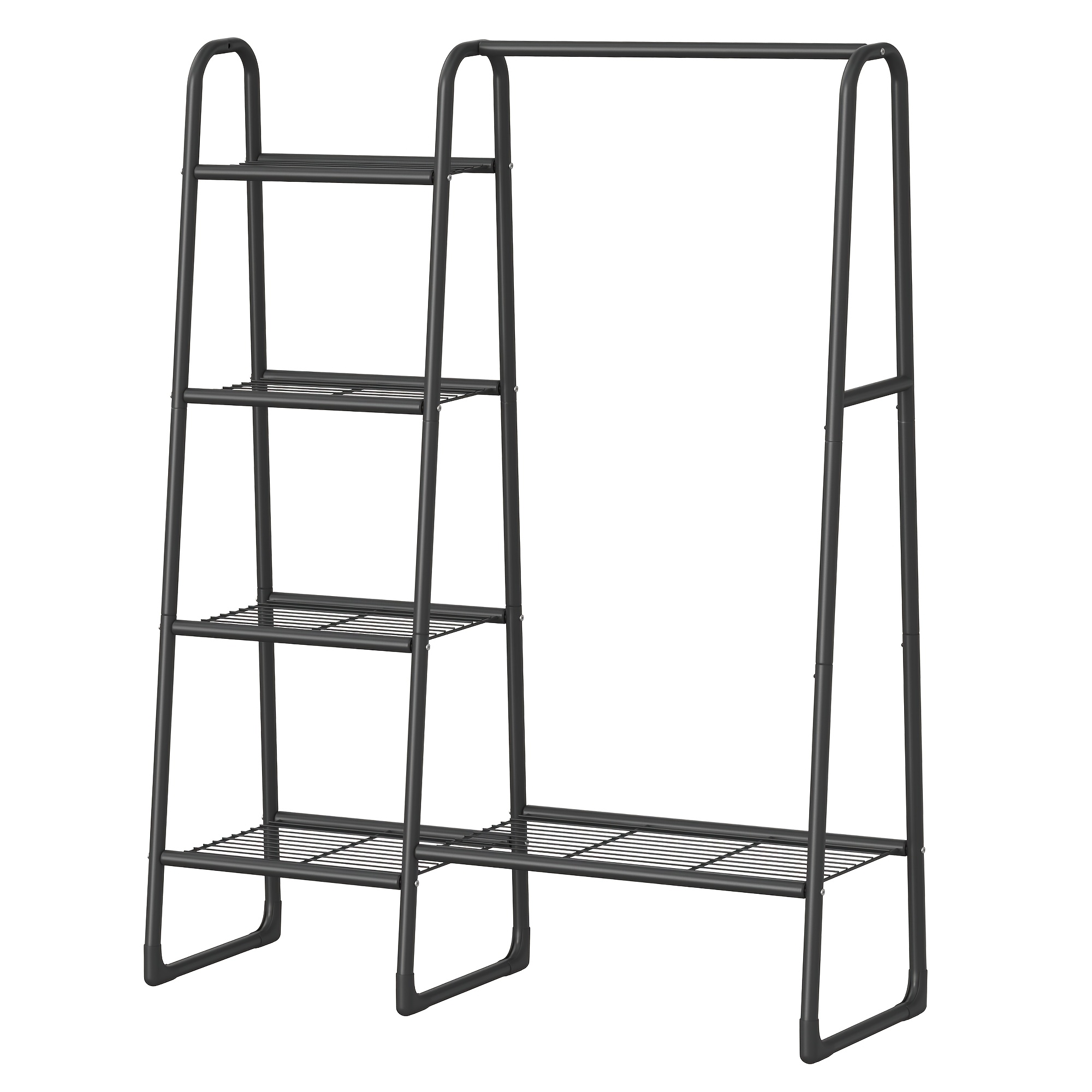 Image of Clothes Rail, Freestanding Clothes Rack, 5 Storage Shelves, Metal Frame, 40 X 101.7 X 153.3 Cm, Bedroom, Living Room, Hallway, Matte Black