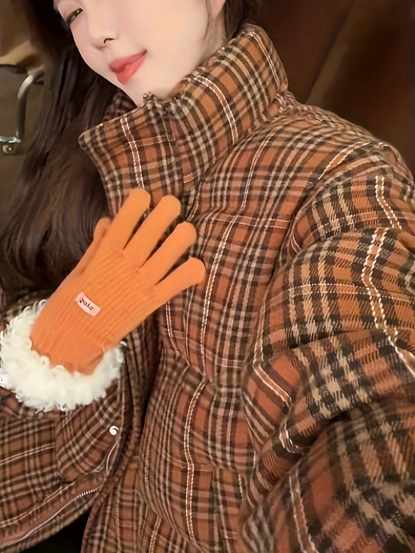 womens thick winter coat oversized retro tartan jacket Temu Bahrain