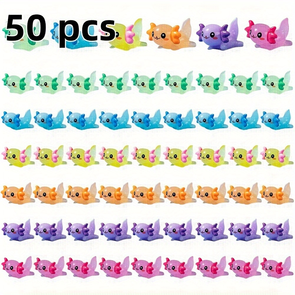 

Room Decor 50pcs Axolotl Miniature Charms, Abs Resin Tiny Animal Figures, Diy Garden Dollhouse Decor, Birthday Party Ornaments, Aquarium Accessories