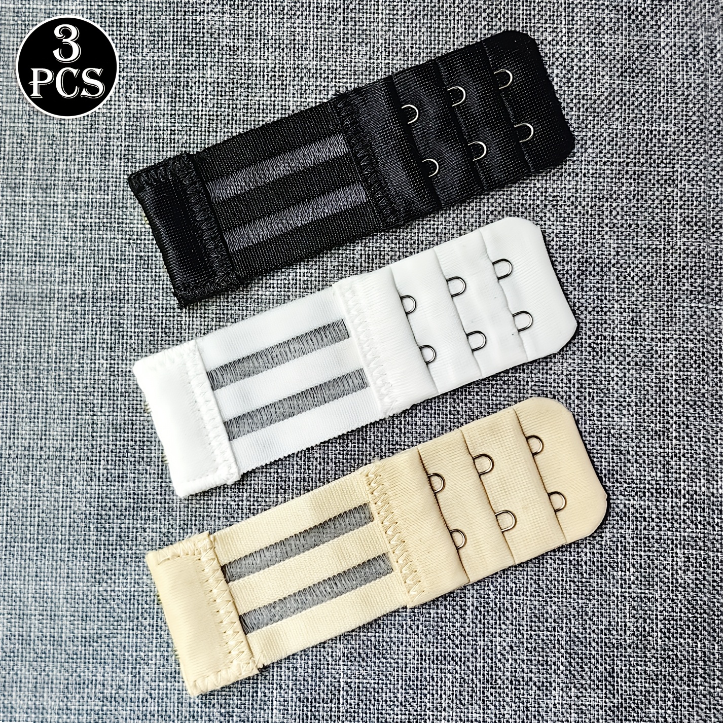 3pcs/set Bra Back Extenders (long Version), Lingerie Accessories, Stretchable & Adjustable Fastener, Underwear Mesh Extender, Bra Hook Extension, Nursing Bra Rear Closure