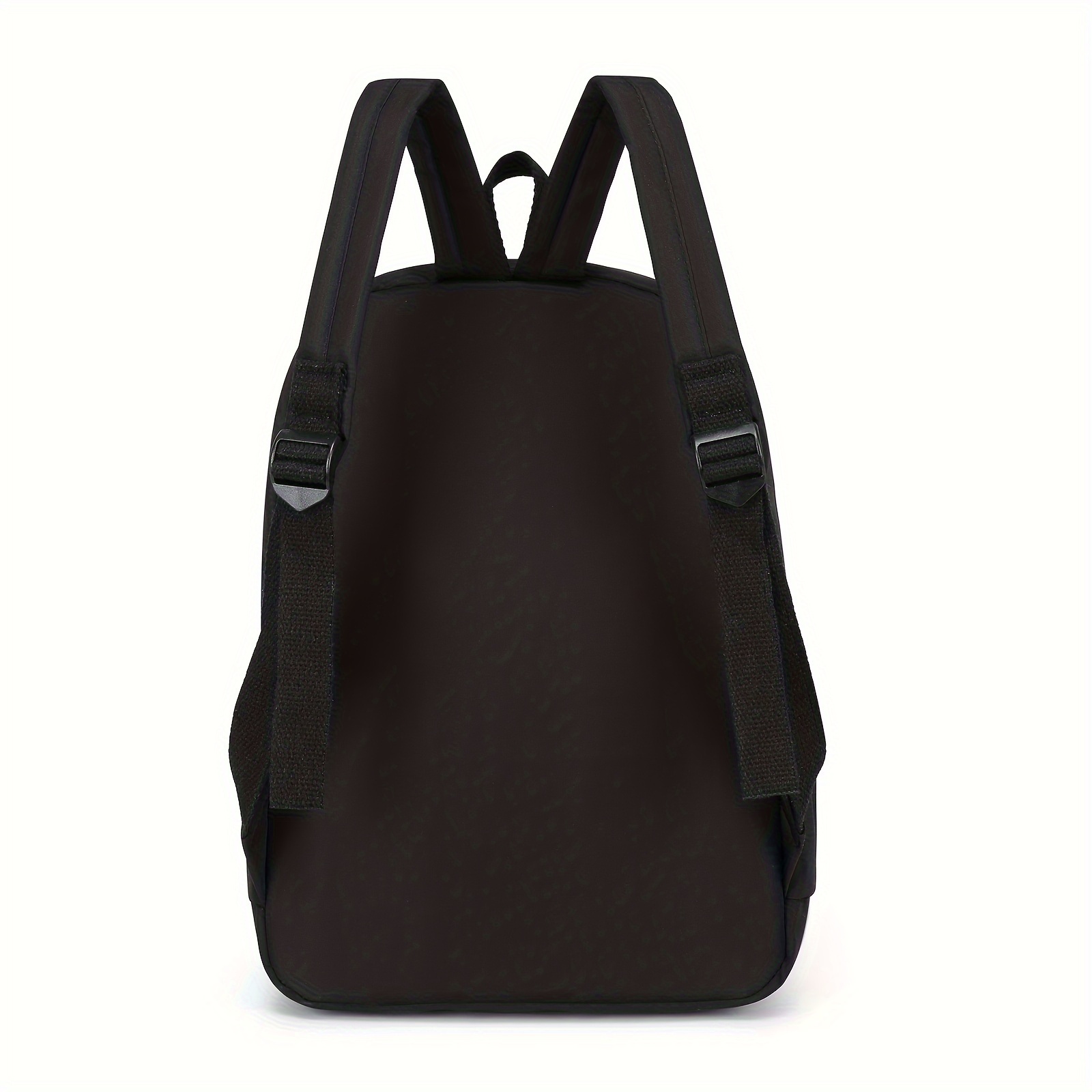 Chic Black Nylon Backpack Letter Design Temu