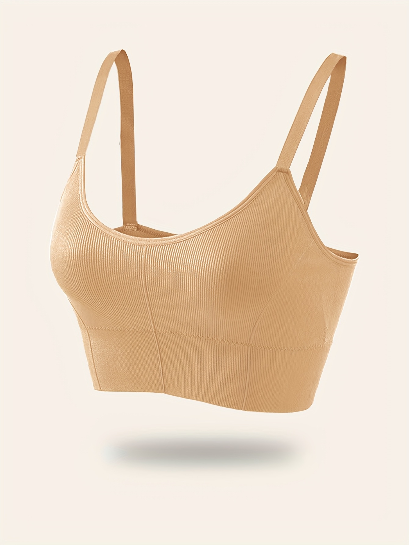 Single Pack 1XL-4XL Women's Plus Size Solid Earth Tone Bra with Removable Pads and Adjustable Straps, Pullover Style Bra in 5 Colors for All Seasons