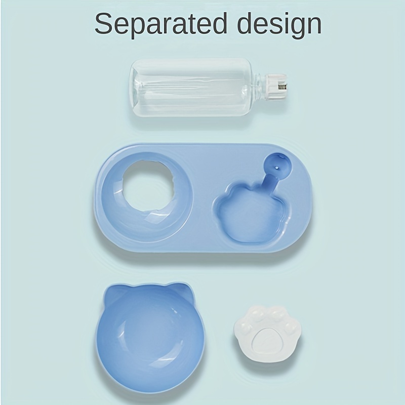 Antibacterial Cat Bowl With Automatic Water Dispenser, Plastic Pet