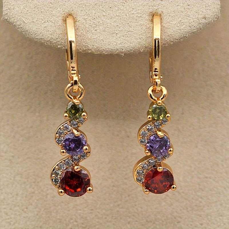 

Fashion Synthetic Gems Beads Decor Long Dangle Earrings