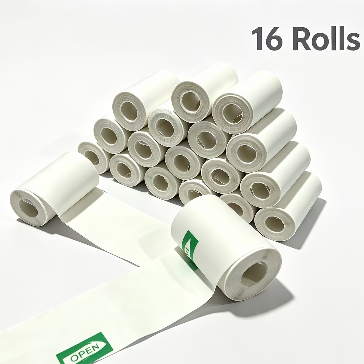 TEMU 16 Rouleaux de Papier Thermique Auto-Adhésif - Papier Thermique Auto-Adhésif pour Imprimante, Pas d'Encre , Impression Instantanée, Convient aux
