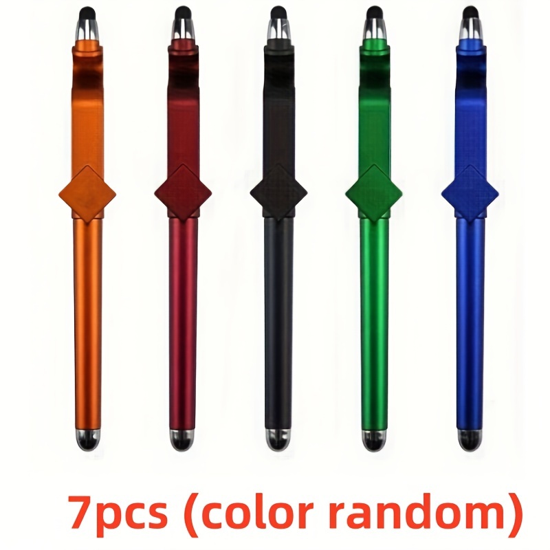 7pcs 3in1 Multi-functional Phone Companion, Random Color- Ballpoint Pen, Touch Screen Swipe, Portable Holder Set