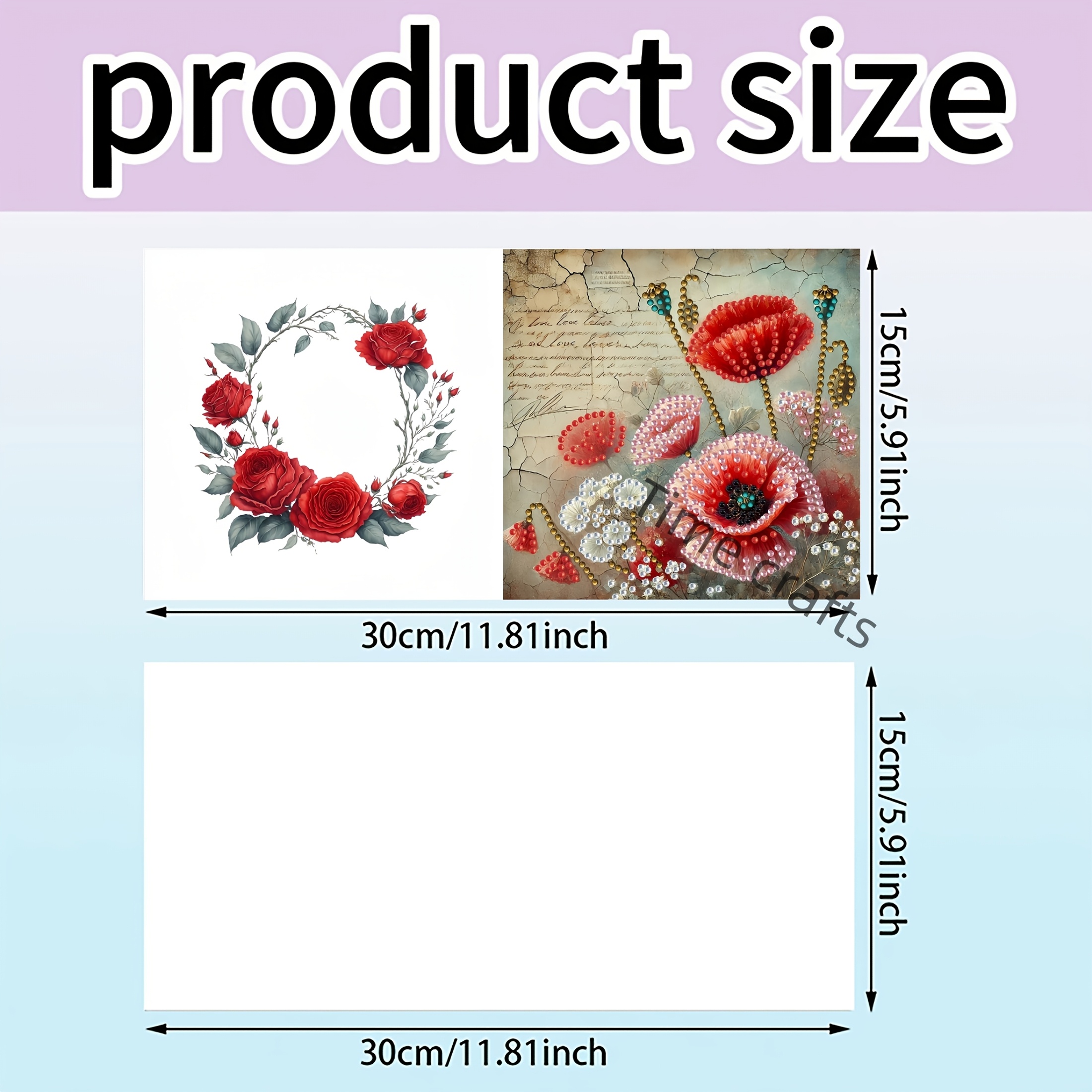 TEMU 6 pièces Kit de Carte de Vœux et Enveloppe en Peinture Diamant DIY avec Fleurs en Strass Ronds - Ensemble Complet de Création de Cartes Mosaïque
