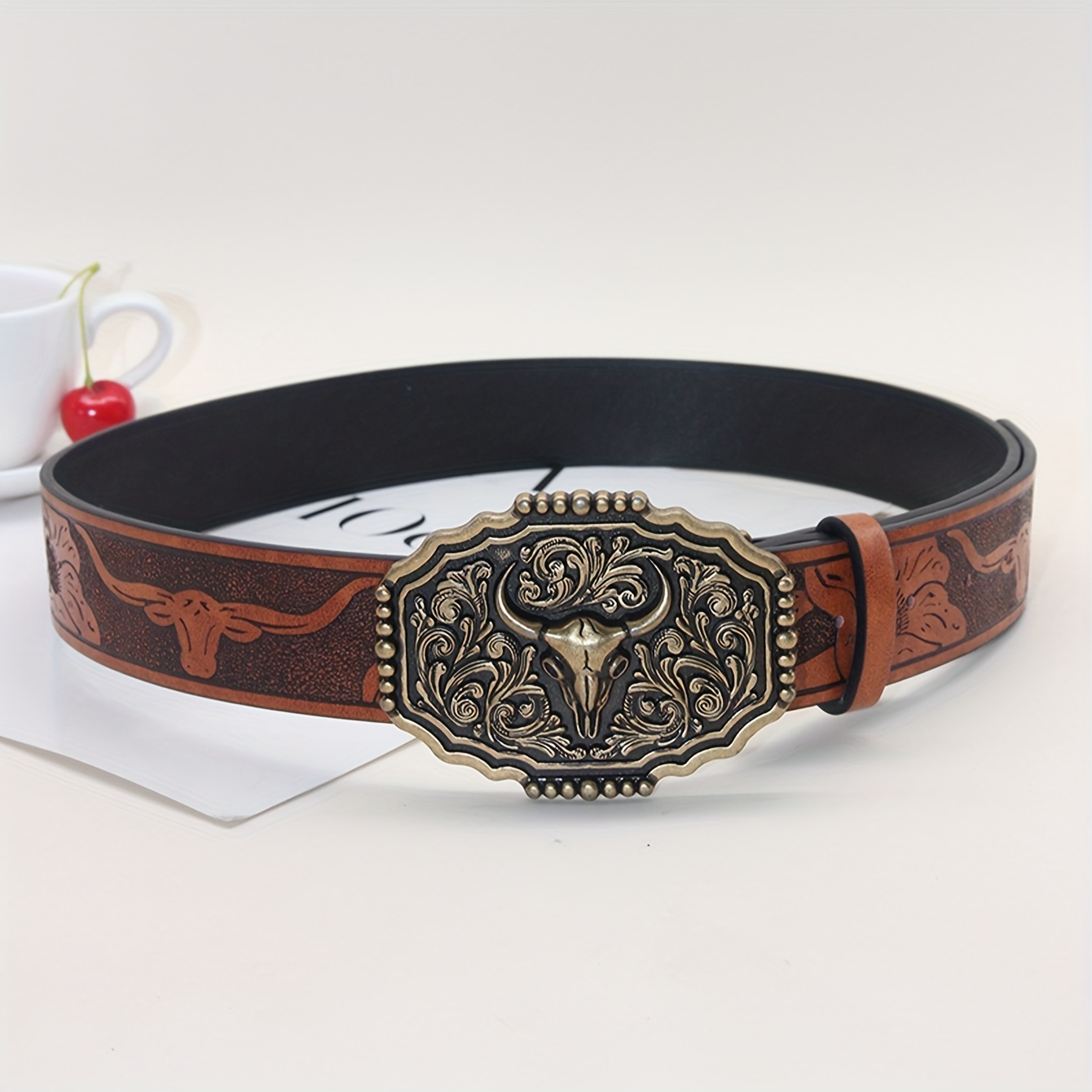 1pc womens western cowboy vintage bull skull - Temu display picture 1