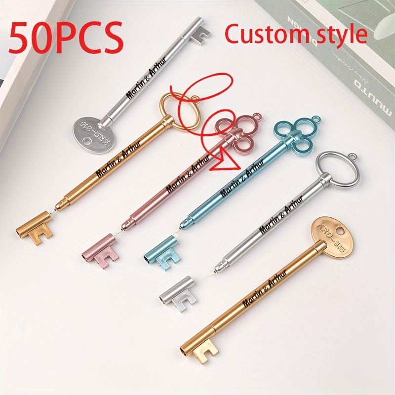 50pcs key shaped ballpoint pens vintage cartoon design assorted colors   green yellow orange durable plastic click off cap ideal for   and holiday stationery school supplies   design durable plastic pens ballpoint pens Product details 0