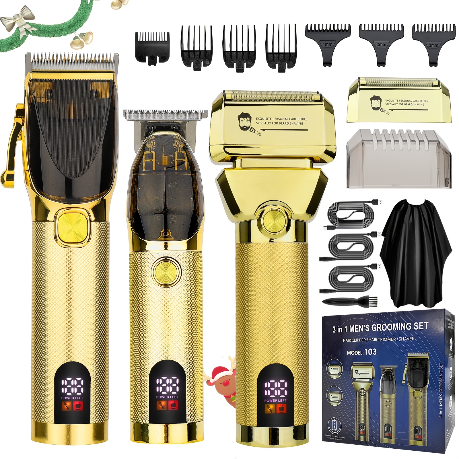 

Gsky Professional Men's Barber Clippers, Barber Clippers & Trimmer Set, Barber Clippers & & Electric Shaving Set, Haircutting Sets, Rechargeable Men's Haircutters