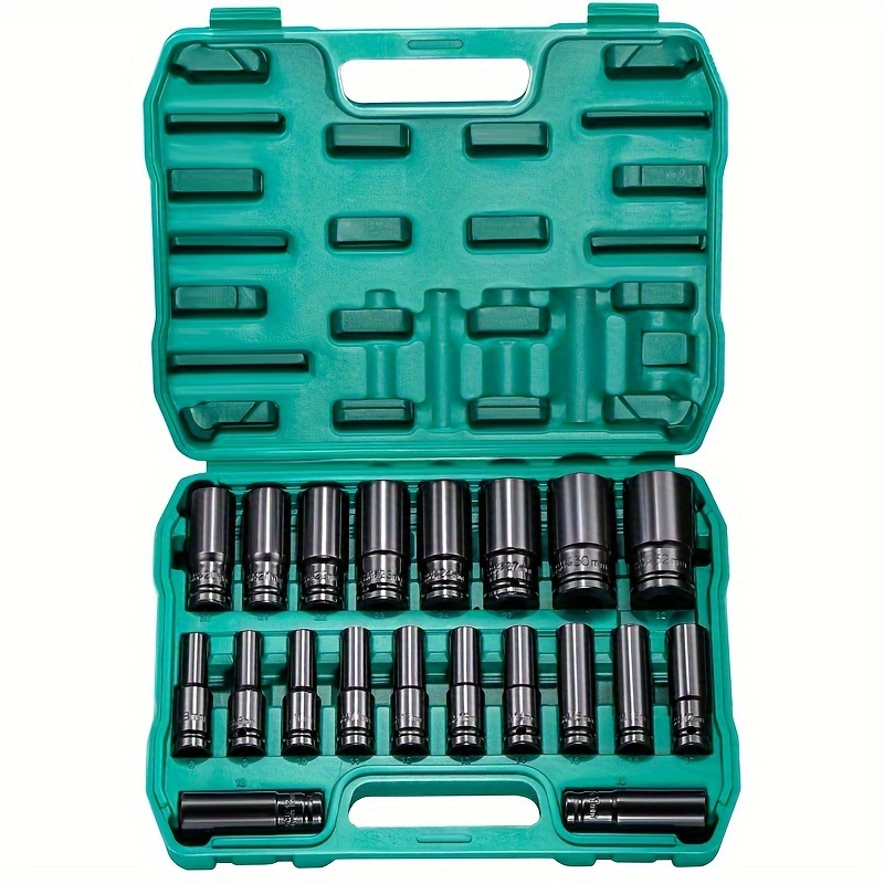 

1/2 Inch Drive Socket Set, 20pcs Socket Set (8-32mm), Cr-v Steel For Automotive Maintenance, Repairs, And Diy Projects, Household Hardware Tools