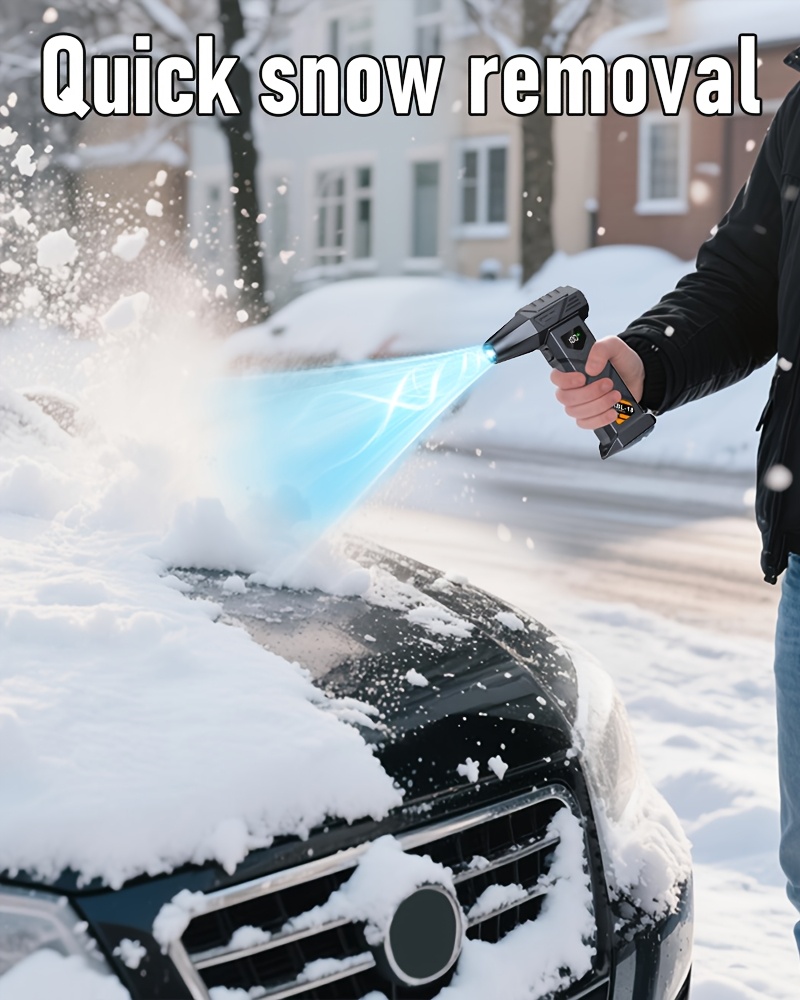 9000000RPM High-Power Turbo Snow Blower Fan with Display and LED Light, Built-in 6000mAh Rechargeable Battery, Supports USB-C Fast Charging, 5-Speed Adjustable High-Speed Airflow. A Powerful Snow Blower Fan Suitable for Snow Removal, Dust Removal