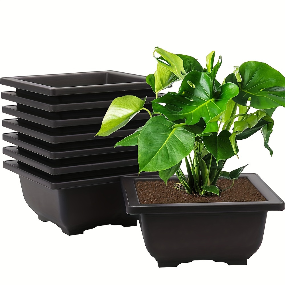 

2-piece Vintage Plastic Flower Pots - Ideal For Succulents & Home Decor, Durable Bonsai Plant Containers