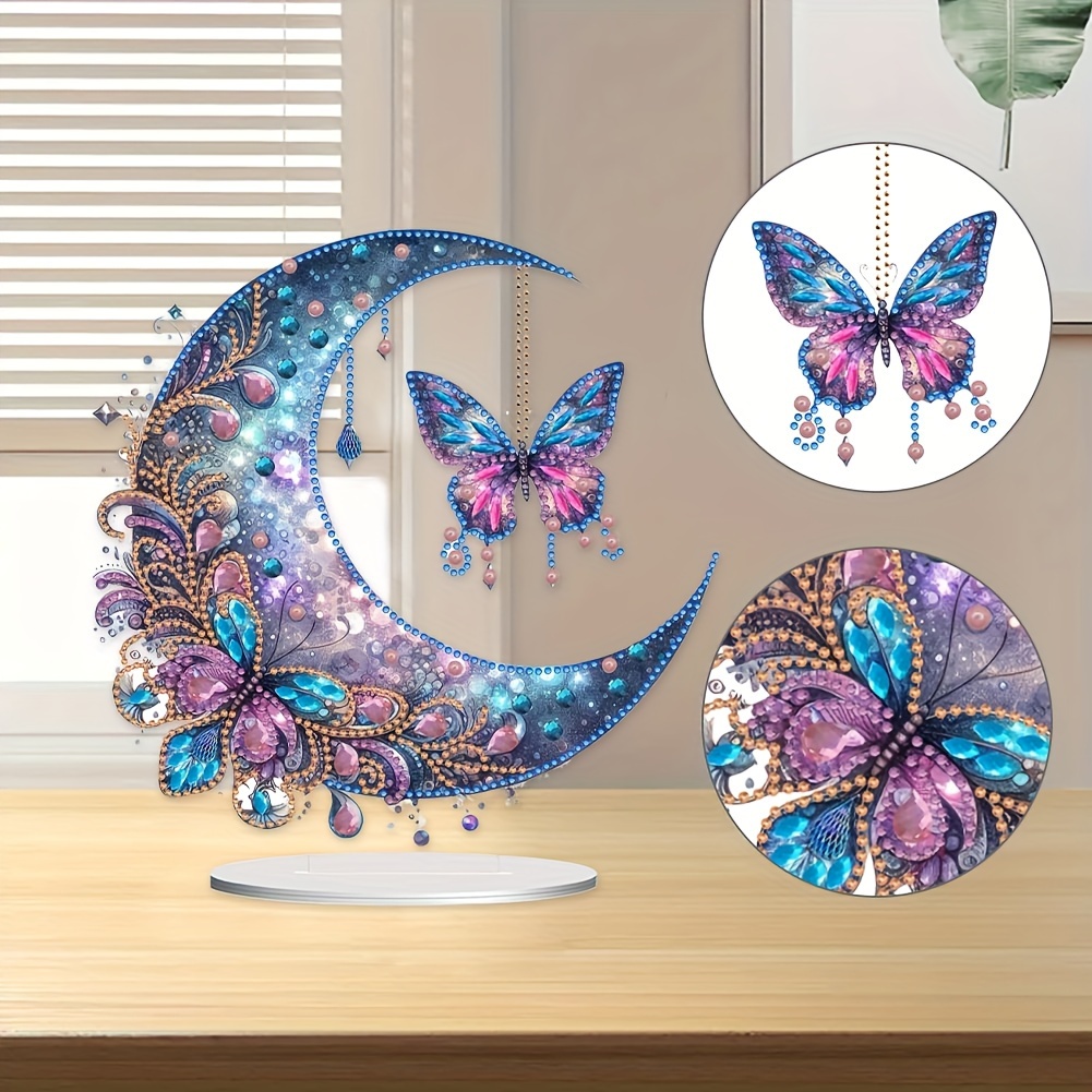 

Moon Diy Kit - Acrylic Desktop Decor, Unique Shaped Gems, Diamond Art Supplies