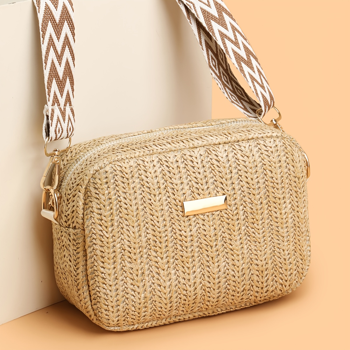 TEMU [] New Women&;s Dopamine Color-block Shoulder Bag, Detachable Strap Trendy Elegant Crossbody Bag, Fashionable Casual Versatile Handbag For Daily
