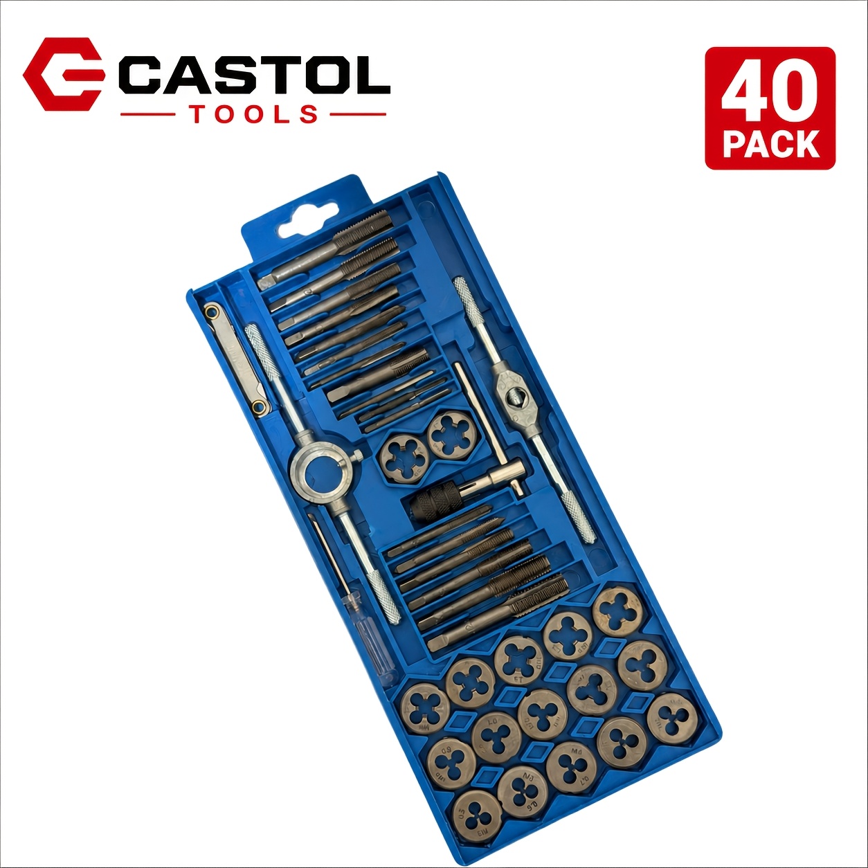 40pcs Promaster Metric Thread Tap And Die Set, M3-m12, High Hardness, Durable Metal Threading And Tapping Tool Kit With Wrench, No Power Required, Essential Diy Hardware Tools