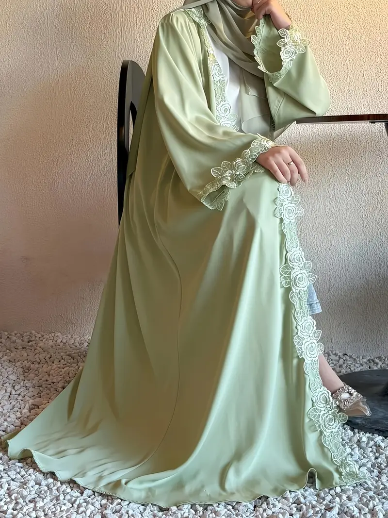 dress muslimah lace Islamic Ivory Full Lace Pearls Muslim Wedding Dress Without Hijab