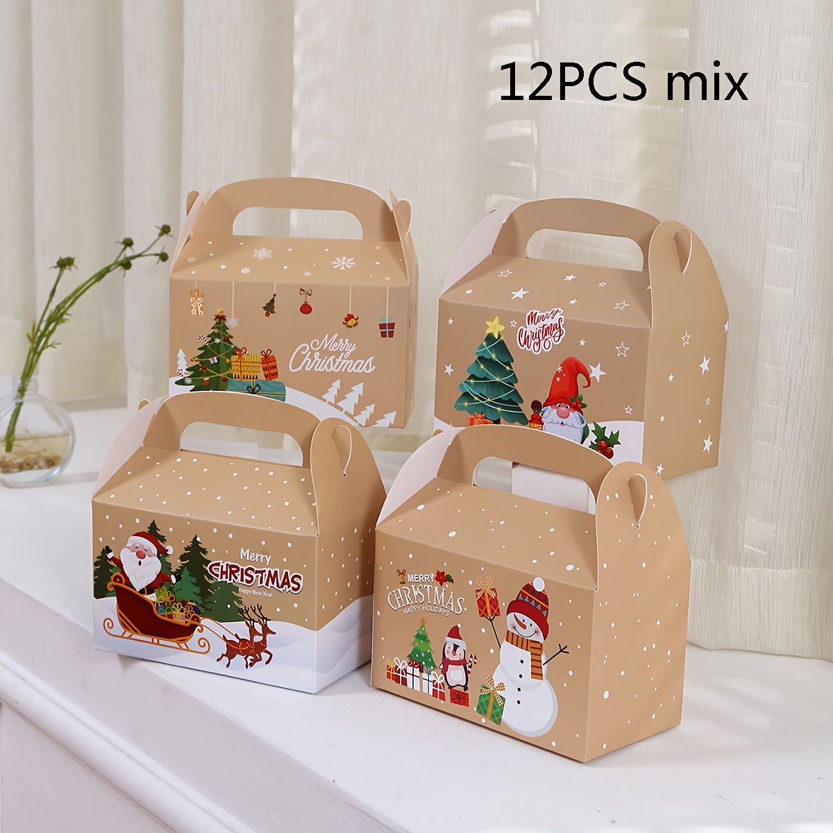 Image of Gift For Her/him 8/12pcs 16*9*9cm Creative Christmas Gift Packaging Box, Christmas Decoration, Christmas Party Gift, Birthday Wedding Decoration