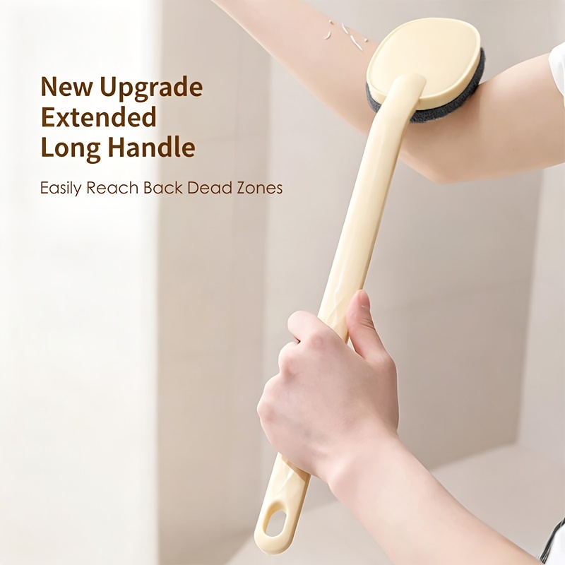 3pcs Long Handled Bath Brushes Set with Replaceable Scrubbing Pads