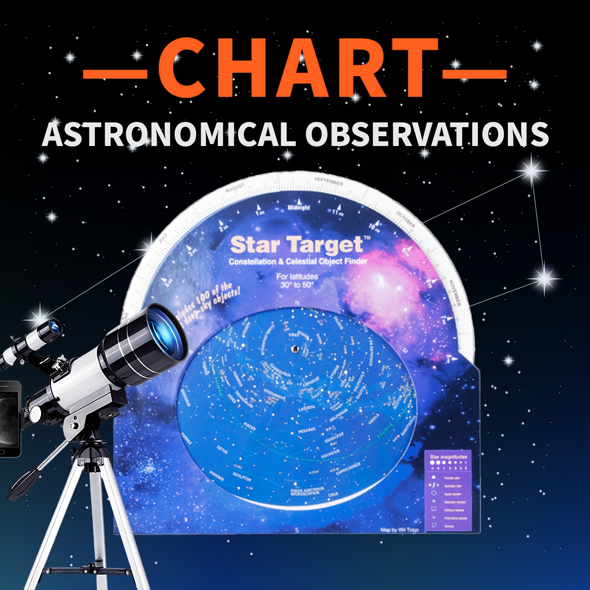 150x Telescope, 70mm Aperture Telescope, High Magnification, Portable Astronomical Telescope, with Tripod Phone Adapter and Wireless Remote Control, Telescope for Phone