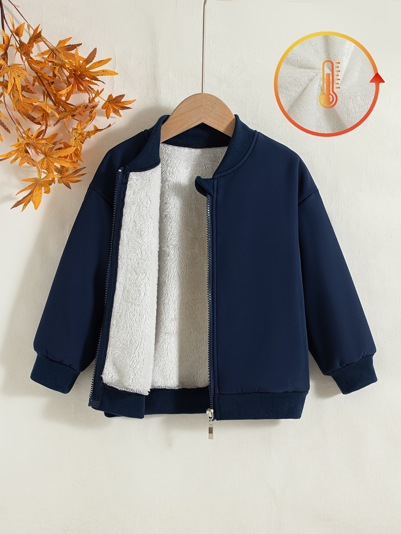 boys casual daily outing fashion solid color zipper drop shoulder long sleeve jacket top for autumn and winter