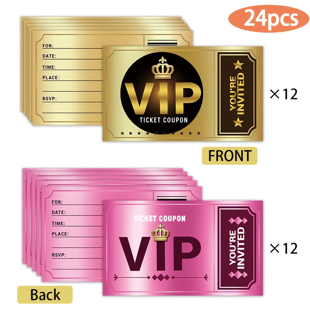 TEMU [ per Feste] 24 VIP per Feste Natalizie - Eleganti Biglietti di Carta per Compleanni (Tema Film), Matrimoni, Anniversari | per , Famiglia, e